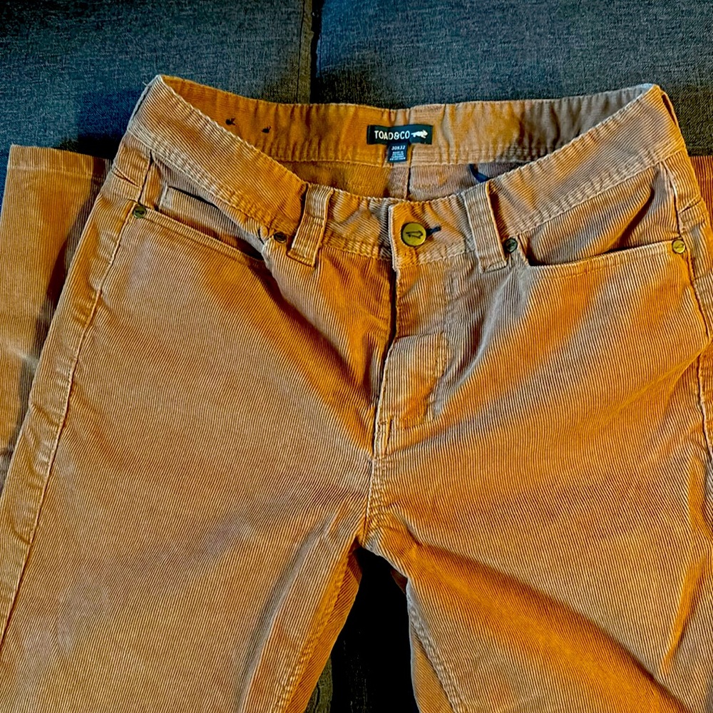 Men’s Toad & Co. corduroy pants.  30 x 32